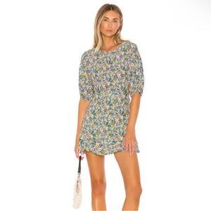 NEW FAITHFULL THE BRAND REVOLVE FLORAL PRINT MINI DRESS